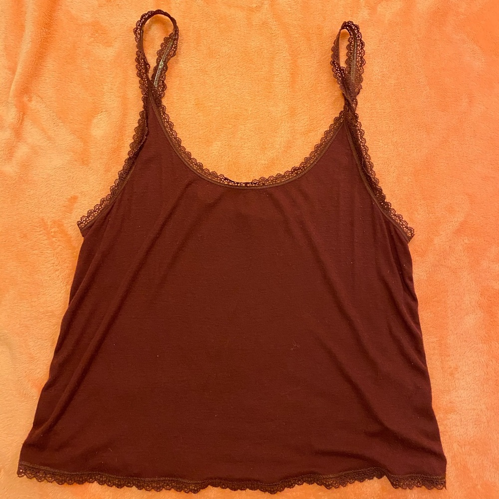 Maroon lace cami
